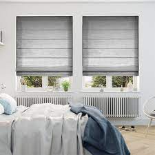 No matter your home decor style, there's a gray shade that will work for you. Dupioni Faux Silk Platinum Roman Blind Living Room Blinds Blinds Design Bedroom Blinds