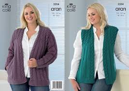 Isn't it amazing how many knit patterns there are? King Cole 3204 Knitting Pattern Womens Jacket And Waistcoat In King Cole Merino Blend Aran Athenbys