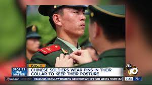 How chinese use sharp pins in collars and crosses on backs to keep their troops in form for the olympics most watched news videos gary neville: Pin Facing Neck Used To Help Soldiers Keep Their Posture Youtube