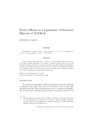 PDF) From a master to a laywoman: a feminine manual of self-help