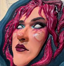 memory of the lake 24 x 23 x 4 inches Ceramic, wood, acrylic, glitter Begun  in 2022; completed in 2025.