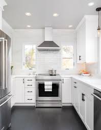 U Shaped Kitchen In White And Grey Small Kitchen Layout Swap In Under 200 Square Feet Model Remod Kitchen Design Small Small Kitchen Layouts Kitchen Layout