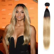 You might think that, if you have extremely dark hair, an ombre style won't work for you. Buy Julyqueen July Queen Malaysian Hair Ombre Blonde Hair Extensions Black To Blonde Straight Weave Two Tone 1b 27 18inch One Bundle 18inch Online At Low Prices In India Amazon In
