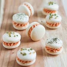 Chive Amp Dill Smoked Salmon Macarons A Savory And Elegant Tea Time Treat Savory Dessert Tea Sandwiches Food