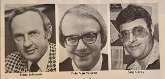 Ernie, Pete and Skip sporting that 70's look. Photo from 1977 scorebook.