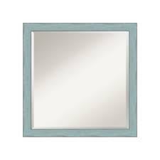 Andy star wall mirror for bathroom, mirror for wall with black metal frame 22 x 30, decorative wall mirrors for living room,bedroom, glass panel rounded corner hangs horizontal or vertical. Amanti Art Rustic 22 Inch Square Framed Wall Mirror In Sky Blue On Bed Bath Beyond Accuweather Shop