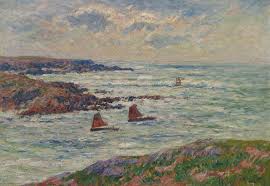 Henry Moret L Entree Du Port De Doelan Finistre 1909 Oil On Canvas Romantic Paintings Beautiful Art Marine Art