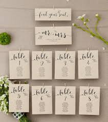 Rustic Wedding Seating Chart Template Floral Kraft Wedding Table Numbers Seating Plan Template Table Assignment Card Ab07_01_006