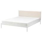KLEPPSTAD Bed frame, white/Vissle beigeQueen Ikea