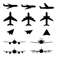 Set Of Plane Icons Jet Airplanes Paper Wings Personal And Charter Plane Icon Airplane Illustration Airplane Tattoos