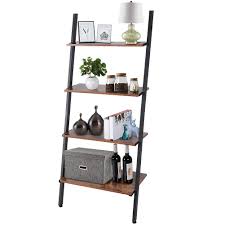 You'll need medium density fiberboard, wood glue, clamps, wood paint, sanding paper, and screws. Greensen Ladder Shelf 4 Tier Wall Leaning Storage Rack With Metal Frame Wall Leaning Shelving Unit Industrial Design Decorate Bookcase Wood Ladder Shelves For Living Room Bedroom Home Office Buy Online In Andorra