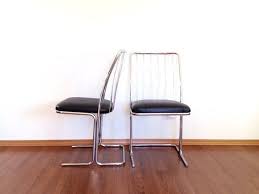 Pair Of Mid Century Modern Chrome Cantilever Chairs Vintage Etsy Vintage Dining Chairs Cantilever Chair Retro Furniture