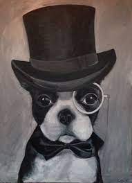Dog In A Top Hat Oil On Canvas Amy Coney Painting Art Dog Dog Art Cat Portraits Dog Art Painting