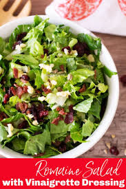 Romaine Salad With Vinaigrette Dressing Romaine Salad Easy Salad Recipes Vegan Recipes Easy