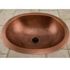 darien oval smooth copper sink bathroom