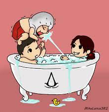 1920, theodore sharpe, my place in the shade: Rub A Dub Dub Three Assassins In A Tub Kind Of By Mikulance382 On Deviantart