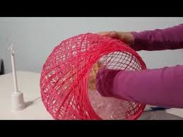 Orgu Ipi Ile Sik Avize Yapimi Balon Ve Iple Abajur Yapimi Balon Ve Iple Avize Yapimi Lampshade Youtube 2020 Balon Avize Avize Yaratici El Sanatlari