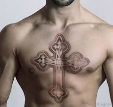 Simple cross tattoo for women. 59 Good Looking Cross Tattoos Designs For Chest