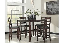 Coviar Counter Height Dining Room Table And Bar Stools Set Of 5 In 2020 Counter Height Dining Room Tables Dining Room Table Ashley Furniture Dining Room