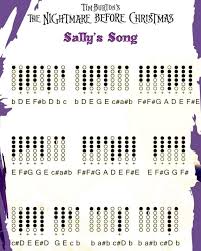 Sally S Song Nightmare Before Christmas Tin Whistle Flute Sheet Music Native American Flute