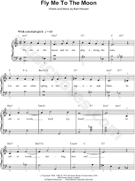 Frank Sinatra Fly Me To The Moon Sheet Music Easy Piano In C Major Transposable Download Print Piano Sheet Music Beginners Piano Songs Sheet Music Sheet Music