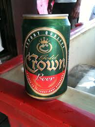 gold crown beer boat stop on sangker river cambodia beer advertising beer gold crown