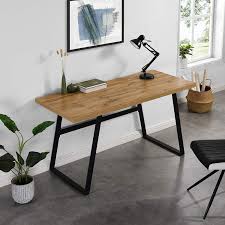 This desk lamp is model schweinfurt is known for its metal industry. Kloten Oak Effect Desk With Black Metal Legs Shop Designer Home Furnishings