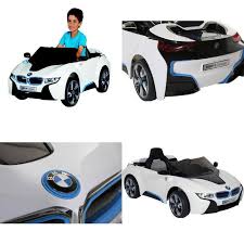 Electric Ride On Car Bmw I8 Concept 6v Battery Powered Kids Realistic Toy White Electricrideoncar Kids Ride On Toys Kids Ride On Bmw I8