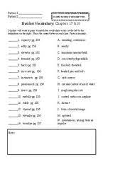 Hatchet Vocabulary Chapters 17 And 18 By Keely S Kreations Tpt