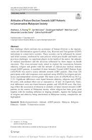 Lgbt rights are absent in malaysia. Attitudes Of Future Doctors Towards Lgbt Patients In Conservative Malaysian Society Request Pdf