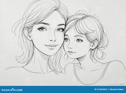 Emotional Drawings Celebrating Mother S Day with Artistic Expressions of  Love and Connection Stock Illustration