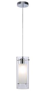 Pendant Lighting Contemporary 1 Light Pendant Hanging Light With Clear And Frost Glass In Chro Hanging Pendant Lights Pendant Light Contemporary Pendant Lights