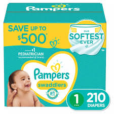 Buy pampers size 8 baby dry jumbo + pack of 52 at amazon uk. Pampers Swaddlers Diapers Size 1 8 14 Pounds 210 Count Walmart Com