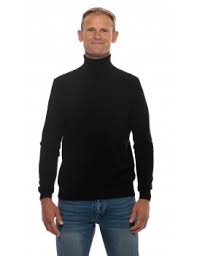 Livraison rapide echange gratuit en 48h Pull Cachemire Homme Col Roule Noir Ugholin