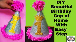 How To Make Happy Birthday Cap At Home How To Make Happy Birthday Party Cap At Home Birthday C Birthday Party Hats Happy Birthday Parties Birthday Cards Diy