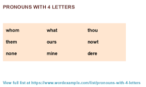 Consider these tips to pick a cool name:. Pronouns With 4 Letters 62 Results