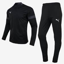 Details About Puma Men Football Play Suit Set Black Gray Soccer Jacket Pant Jersey 65647106
