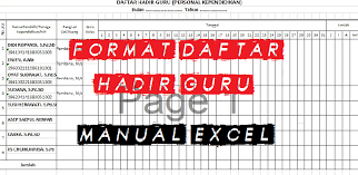 Download format kehadiran peserta didik kurikulum 2013 forma excel. Contoh Absensi Manual