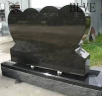 Túmulo de granito preto polido estilo europeu simples