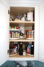 Organizing Spices Use Turn Tables In That Awkward Corner Cupboard Kitchen Corner Cupboard Corner Kitchen Cabinet Cupboards Organization