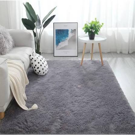Thảm Lông Trải Sàn Cao Cấp Xám nhạt - Lông mềm dày 4.5cm