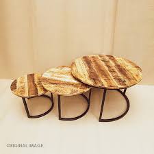 Braided iron details and open log designs are just a few of the options we offer you in rustic coffee tables to match any style of cottage furniture and lodge décor you can brew up. Moorni Nested Round Coffee Tables Set 3 Solid Wood And Iron Moorni Com