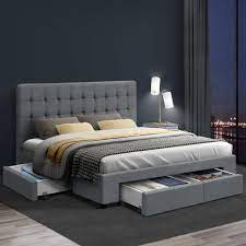 double bed frame with 4 storage drawers avio fabric headboard wooden bed frame with storage queen size bed frames king size bed frame