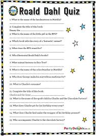 Kids also take pleasure in answering free printable tests about various topics such as popular kids' motion pictures or popular sports occasions. Free Printable Roald Dahl Quiz Party Delights Blog