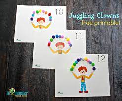Juggling Clown Counting Activity Free Download Circus Theme Preschool Carnival Activities Circus Crafts Preschool