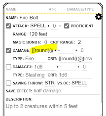 For each 200 pounds of an object's weight, the object deals 1d6 points of damage, provided it falls at least 10 feet. Community Forums Dnd 5e Sheet Not Displaying Damage Type Correctly Roll20 Online Virtual Tabletop