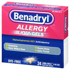 Benadryl Dye Free Allergy Relief Gelcaps Diphenhydramine 24ct In 2021 Benadryl Cold Symptoms Relief Allergy Medicine