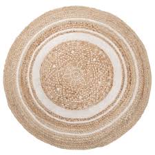 € 350,00 € 179,00 inkl. Runder Teppich Aus Weisser Baumwolle Und Jute D 90 Cm Leigh Maisons Du Monde