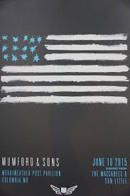 Mumford Sons 2015 Poster Columbia Md Merriweather Post