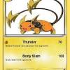 Raichu is covered with dark orange fur with a cream colour belly. 1